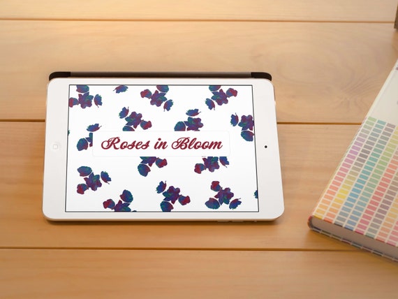 Solarized Roses Pattern Digital Print - Etsy