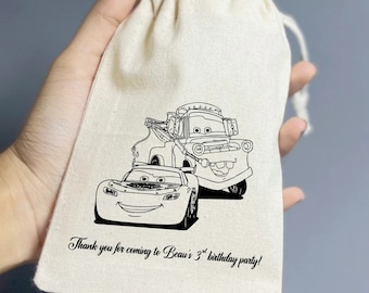 Set van 10/20/Disney Cars gunstzak, McQueen en vrienden tas, karakter gunstzak, Disney Cars Merch, Kids gunstzak, geschenken voor Disney-fans