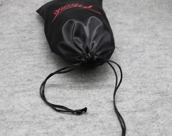 10er Set Satin-Perückentaschen Mit Kordelzug – 40x30 Cm, Schwarz, Für Haarverlängerungen & Perücken