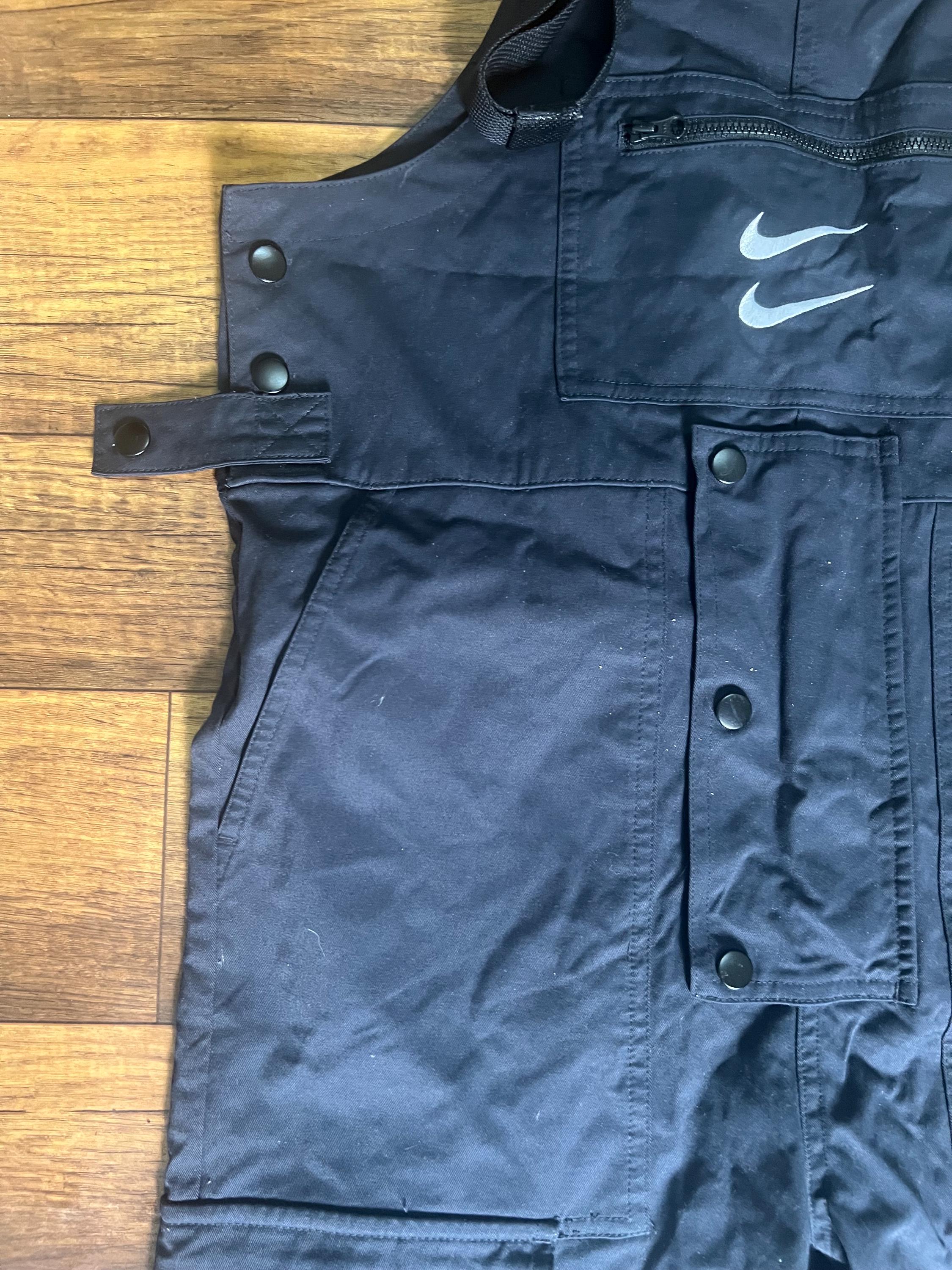 Nike Sportswear Swoosh Overalls Black Cargo Bibs Men's Small