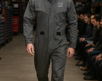 Vintage MAZDA Racing Overall Coverall Jumpsuit Mechanic Garage Suit  Men's XL pit 23’x62.5’