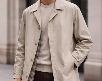 Yohji Yamamoto Homme IMPERMEABLE Trench Coat 50 Vintage Yohji Yamamoto Khaki Single Breasted Overcoat Made in Japan Yohji Yamamoto Long Coat