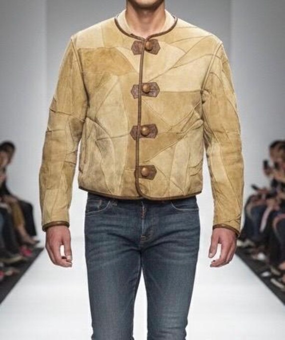 Rare HAI Sporting Gear Issey Miyake Patchwork Shearling Jacket 