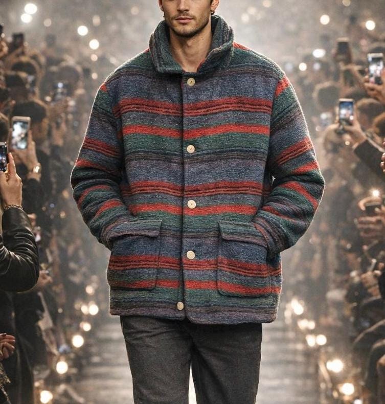 Woolrich Stripe Coat - Etsy