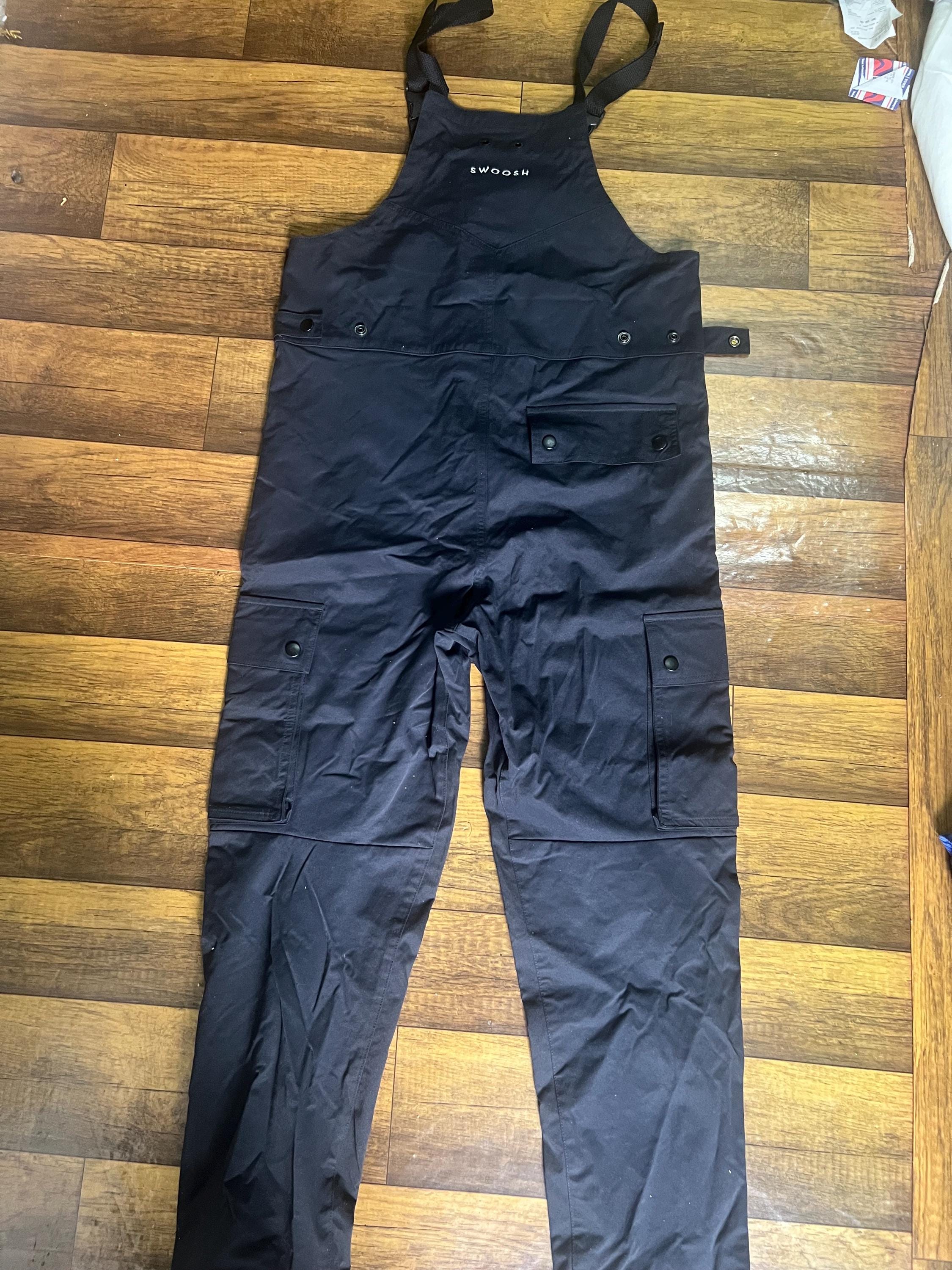 Nike Sportswear Swoosh Overalls Black Cargo Bibs Men's Small