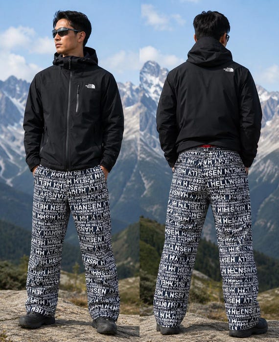 Helly Hansen, Helly Hansen All Over Print Overprint Ski Pants Vintage Snowboarding Pants Waterproof Nylon Technical Trousers Goldwin Japan Rare HS2003