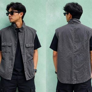 Japans Luplem Utility Vest, vintage Gorpcore Cargo Vest Tactical Utility Vest Techwear Mouwloos Vest