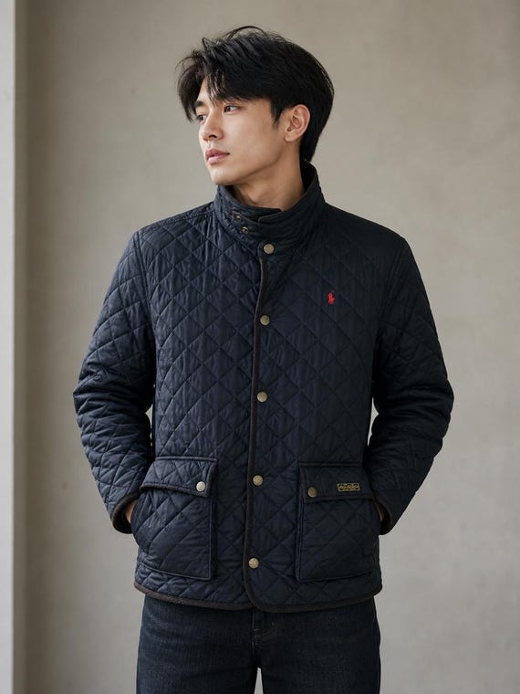 Polo Ralph Lauren Harrington Jacket Mens Navy Blue Vintage Polo
