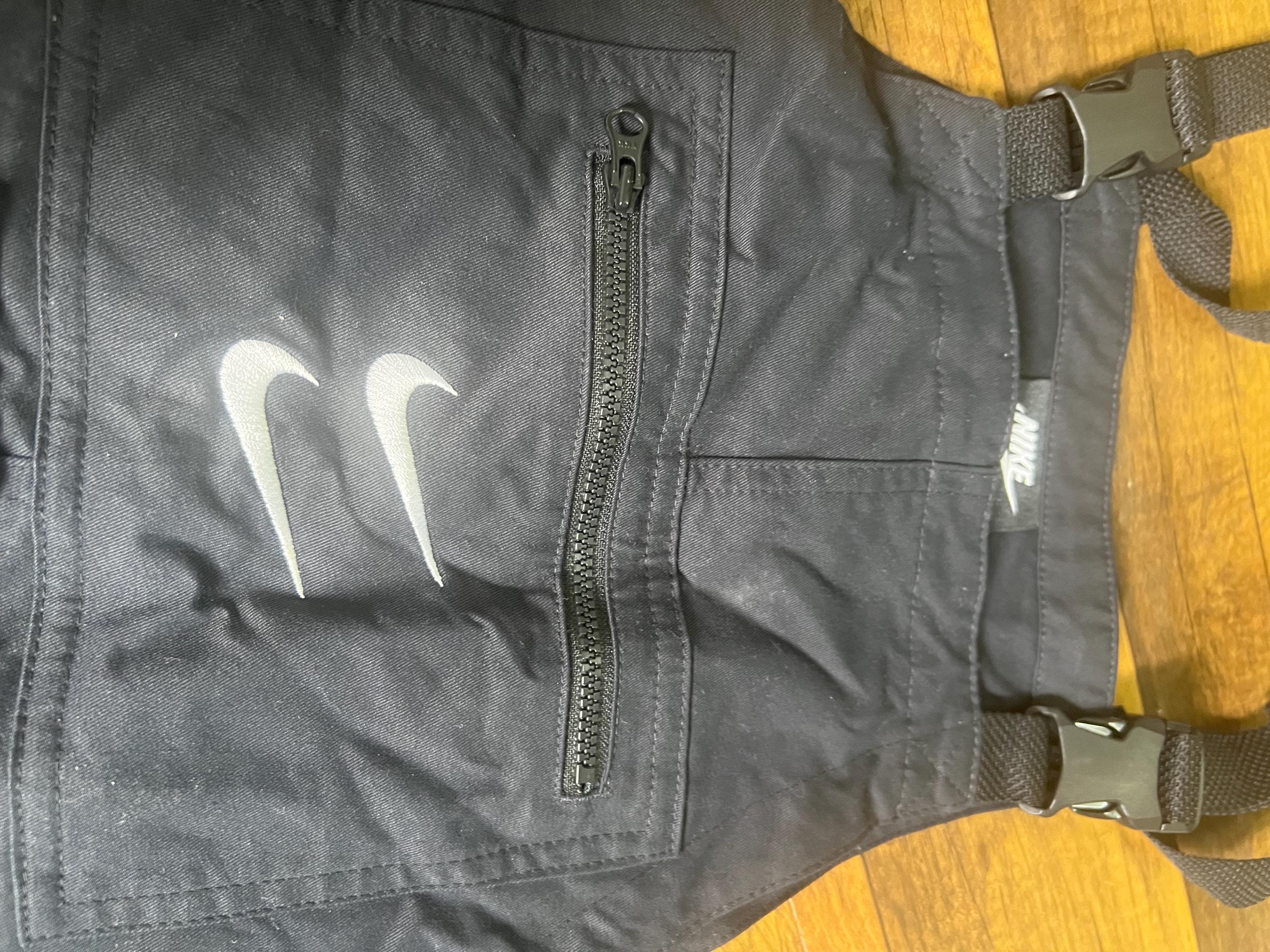 Nike Sportswear Swoosh Overalls Black Cargo Bibs Men's Small