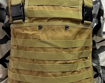 Tactical MOLLE Chest Rig - Military Grade Combat Vest - Adjustable Coyote Brown Army Gear for Airsoft, Paintball, and Hunting