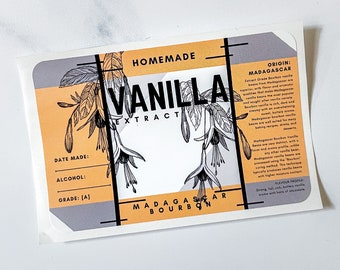 Madagascar Bourbon Vanilla Bean Labels for Homemade Vanilla Extract
