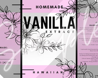 Hawaiiaanse bonen uit de VS - Etiketten van zelfgemaakte vanille-extract