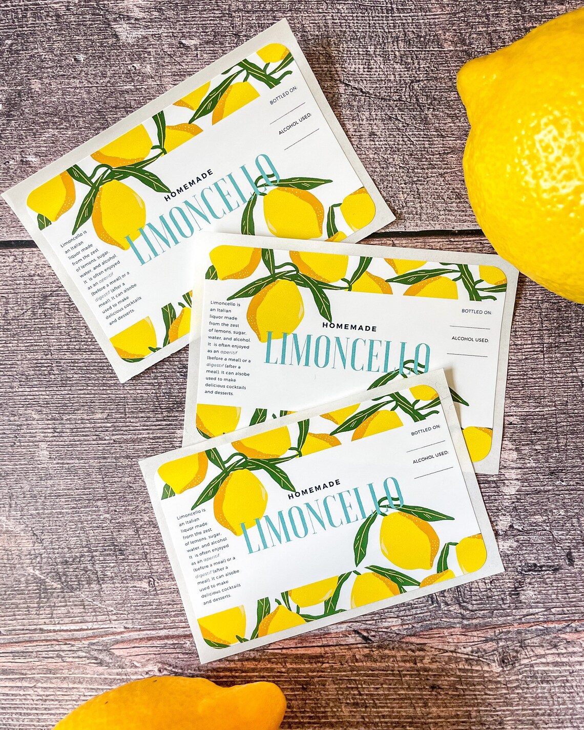 Homemade Limoncello Labels Etsy