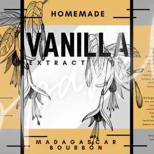 Madagascar Grade A - Homemade Vanilla Extract Labels