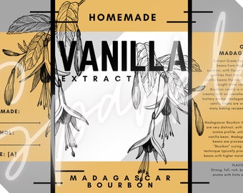 Madagascar Grade A - Homemade Vanilla Extract Labels