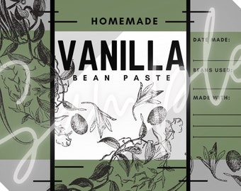 Homemade Vanilla Bean Paste Labels (DIGITAL FILE)