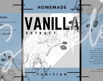 Tahitian Beans from Tahiti - Homemade Vanilla Extract Labels