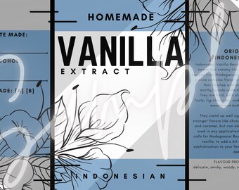 Zelfgemaakte vanille-extractlabels voor Indonesische bonen - DIGITAAL BESTAND