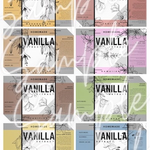 Homemade Vanilla Labels - Variety