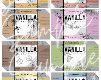 Zelfgemaakte vanille-etiketten - variëteit