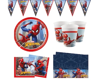 Spiderman Party Supplies Bundles Superhero Birthday Party  Tableware Plates, Napkins, Cups, Decorations, Banner, Balloons