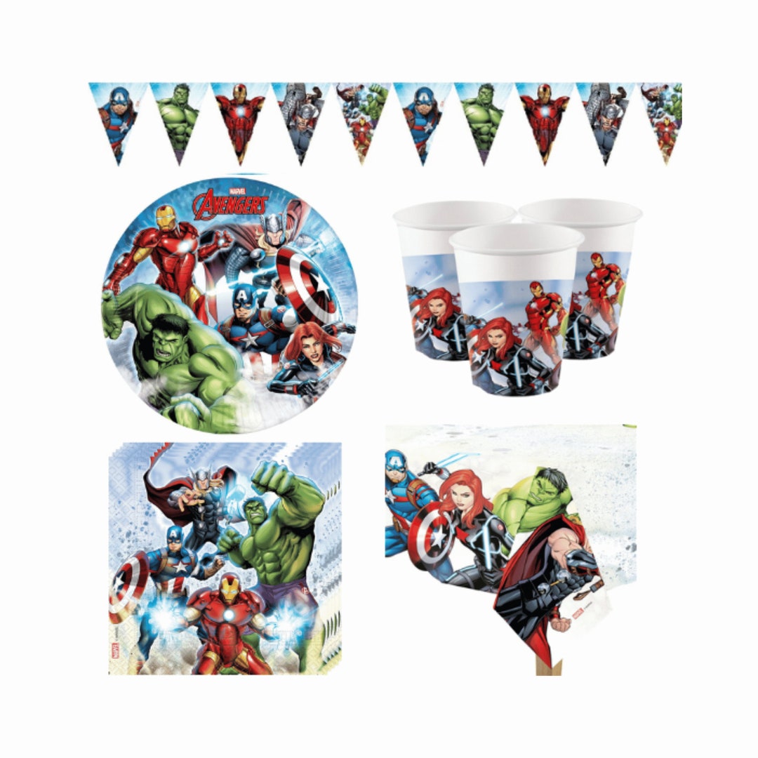 Superhero Party Tableware Kit marvel Avengers Party Tableware