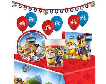 Artículos para fiesta de cumpleaños de Paw Patrol: Juego de vajilla