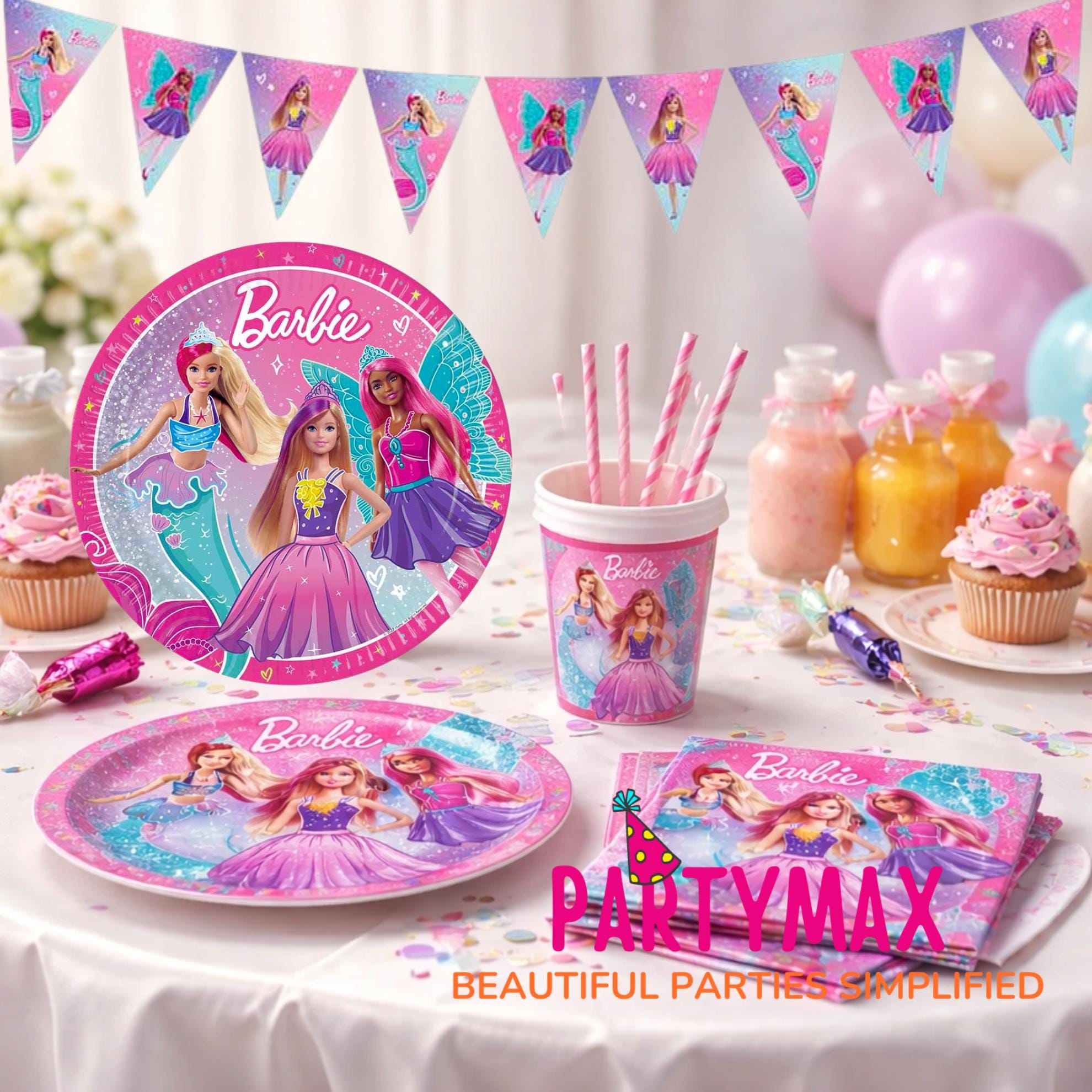 Barbie Birthday Party Supplies: Plates, Cups, Napkins - Etsy