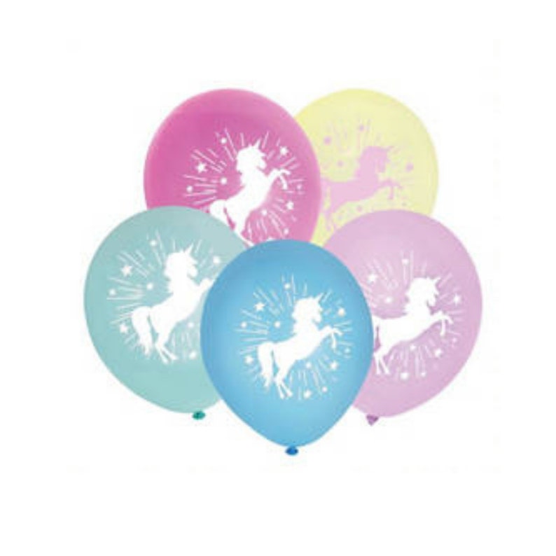 Pack fête Licorne assiettes Licorne, gobelets Licorne, serviettes de table, napperon, ballons Licorne fête d'anniversaire sur le thème de la Licorne de qualité supérieure 8 x Balloons