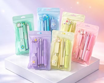 Kawaii Pastel Stationery Set: 7-Piece School Supplies