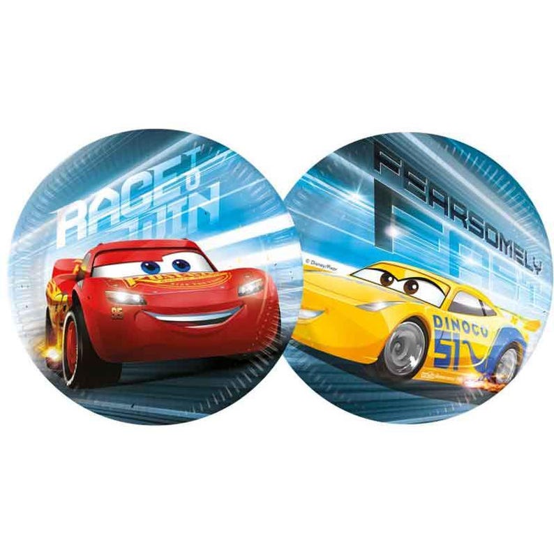 Disney Bilar Festdekorationer och Bordsservis inklusive Tallrikar, Muggar, Servetter, Duk, Ballonger Disney Bilar Födelsedag, Disney Bilar Fest 8 x Cake plates