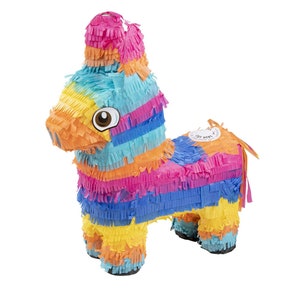 Donkey Piñata Party Set with Stick and Blindfold Birthday Kids Piñata Rainbow Colourful Birthday Party Pinata Set Piñata