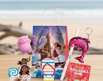 Moana-bedankzakje: squishy, vormbaar zand, notitieblok, stickers, sleutelhanger en stickers-** MINIMALE BESTELLING is 4 zakjes**