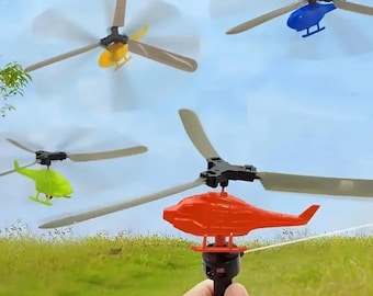 Helicóptero de cuerda para tirar: relleno para bolsas de fiesta, recuerdos para niños