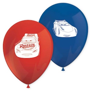 Disney Bilar Festdekorationer och Bordsservis inklusive Tallrikar, Muggar, Servetter, Duk, Ballonger Disney Bilar Födelsedag, Disney Bilar Fest 8 x Cars balloons