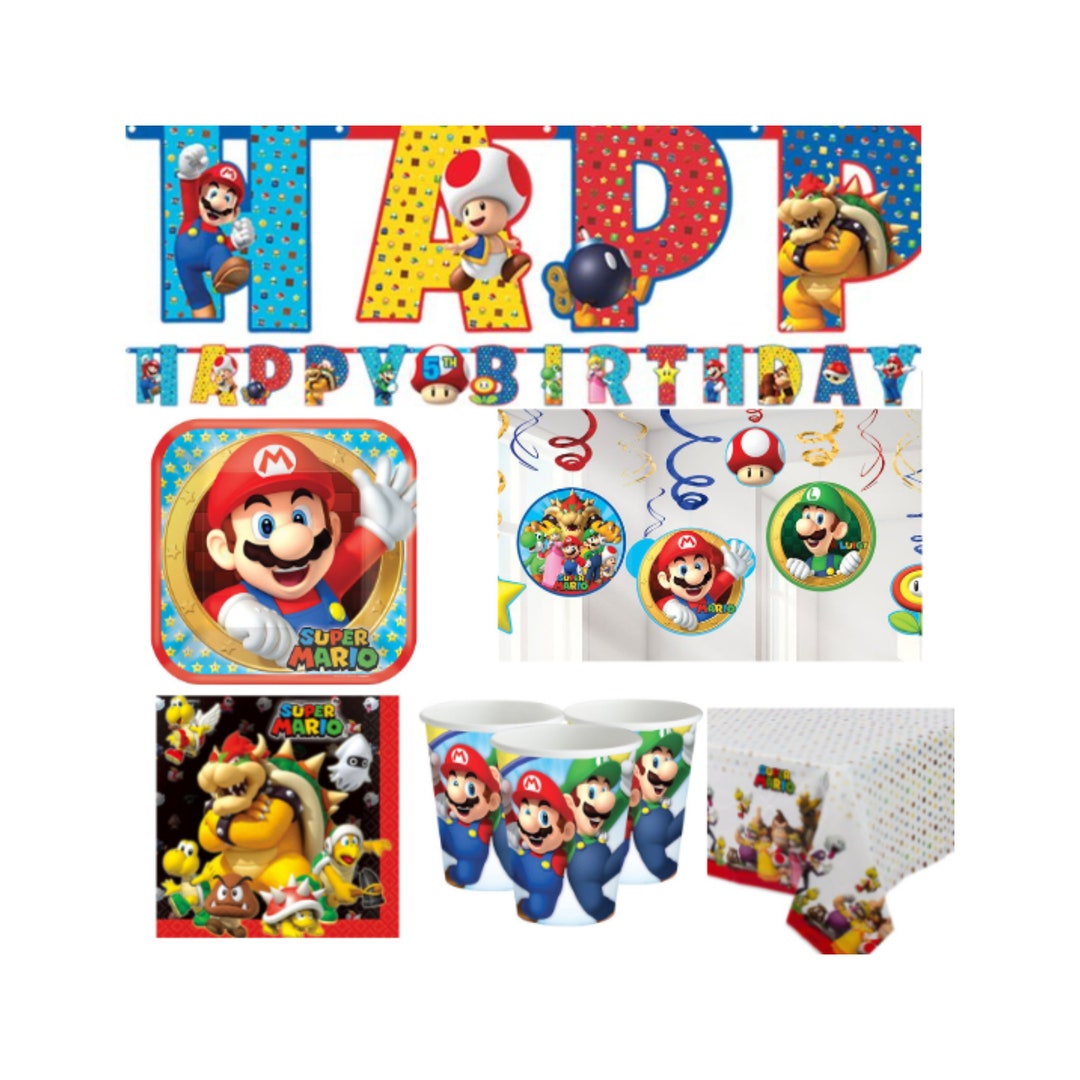 Super Mario Birthday Party Tableware/decorations, Super Mario Plates