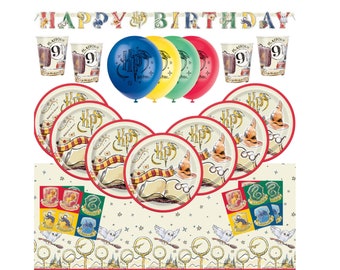 Artículos para fiesta de cumpleaños de Harry Potter: vajilla, globos y kit de decoración