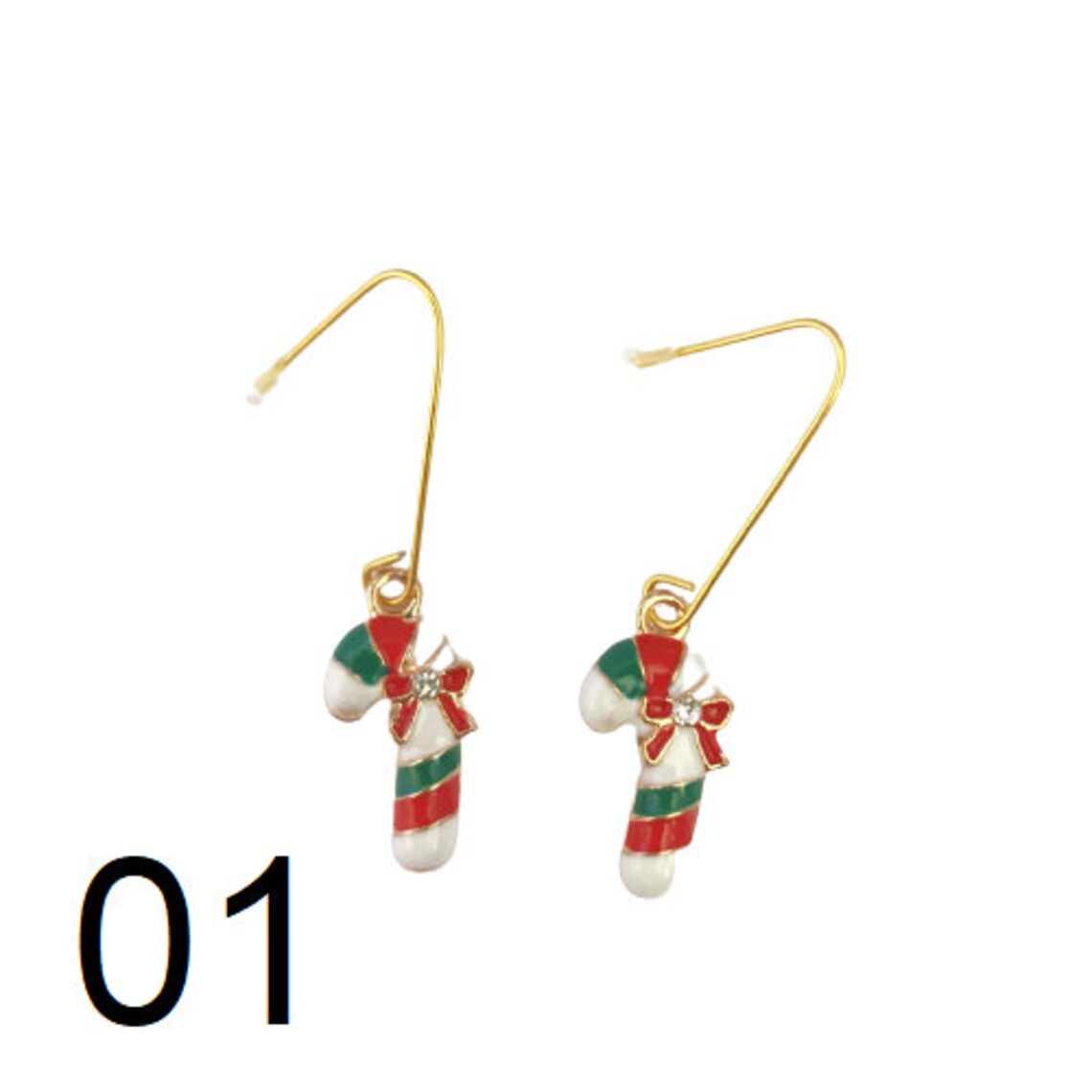 Christmas Earrings Gold Plated Etsy