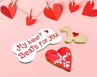 Golosinas para perros para San Valentín / Día de San Valentín / Golosinas para perros / Golosinas naturales para perros / Golosinas orgánicas para perros / Golosinas caseras para perros / Golosinas hechas a mano para perros