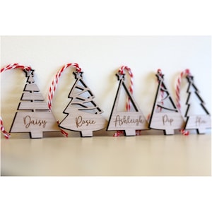 Personalised Christmas Tree Decorations | Custom Christmas Gift/Tag Ornament | Wooden Christmas Tree Decoration Bauble Ornament