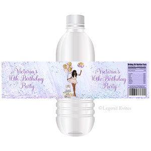 Lila Sweet Sixteen Flaschenetiketten: Birthday Girl Design (digitaler Download)