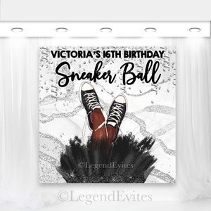 Toile de fond d&#39;anniversaire de basket-ball : robe argentée de paillette (fichier d&#39;impression numérique)