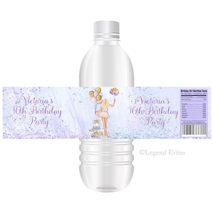 Wasserflaschen-Etiketten: Geburtstags-Party-Dekor
