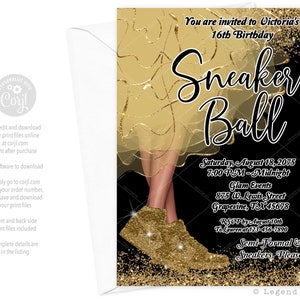 Sneaker Ball Birthday Party Invitations,Sneaker Ball Birthday Party,Sneaker Birthday Invitations,Girl Sneaker Birthday,Sneaker Flyer,FG2