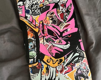 Custom Skateboard with Hand-Painted Stickers