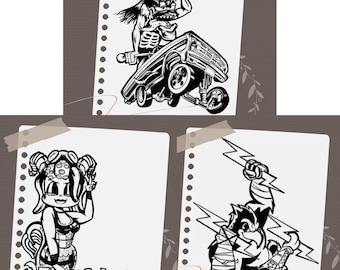 Unique illustrated Digital Pro Wrestling Coloring book 5 Pages