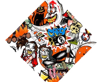 Vintage Halloween terrifying clown digital pattern