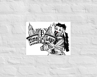 Retro Cartoon Pro Wrestling Timeless Betty Boop Poster