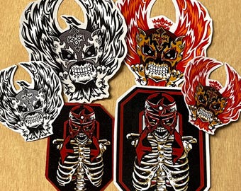 Glossy vinyl Luchador sticker set