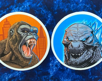 Kong vs Godzilla sticker set